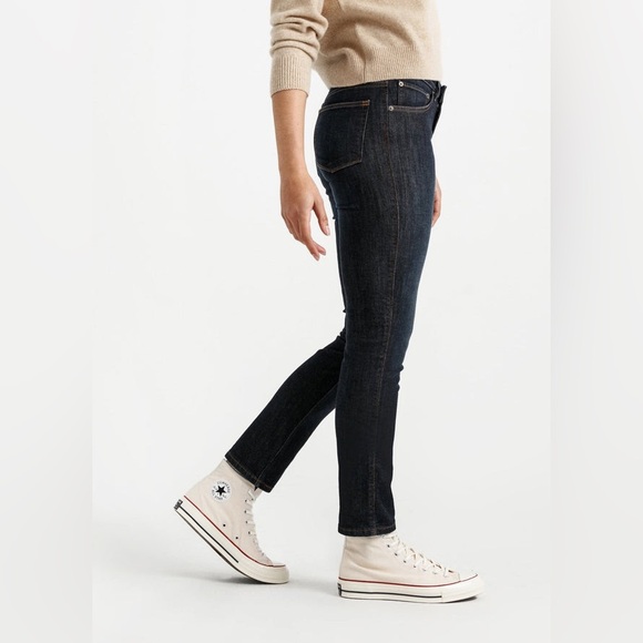 Duer Women's Fireside Denim Slim Straight - Dark Stone - Picture 2 of 7